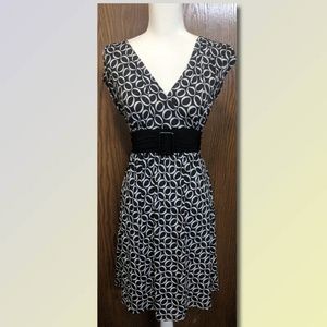 W Wrapper empire waist wide belt dress M